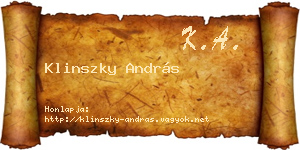 Klinszky András névjegykártya