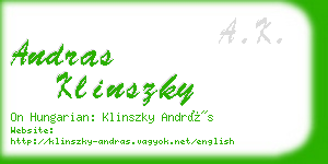 andras klinszky business card